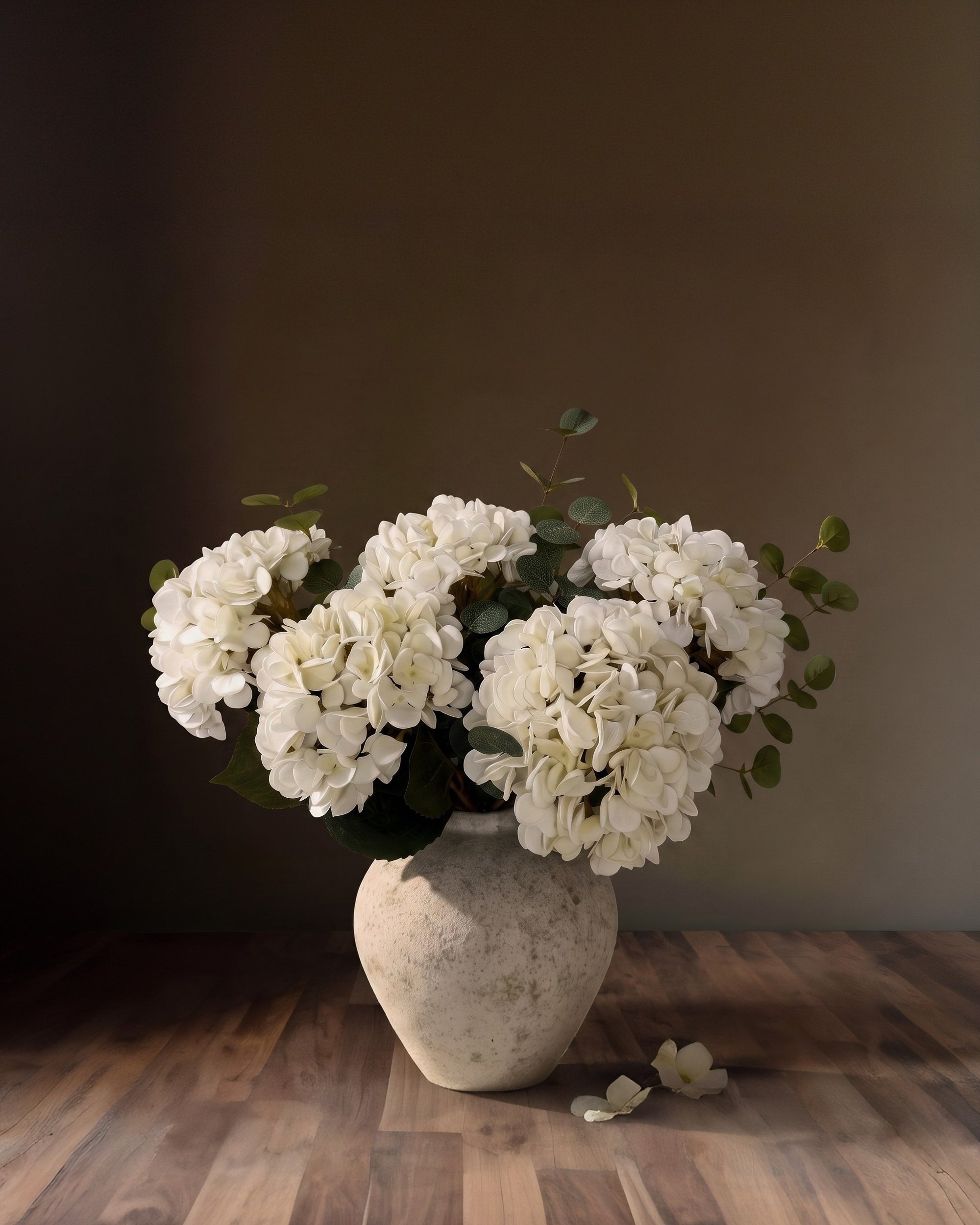 The Sonoma Faux Hydrangea &amp; Eucalyptus Centerpiece (Vase Not Included)