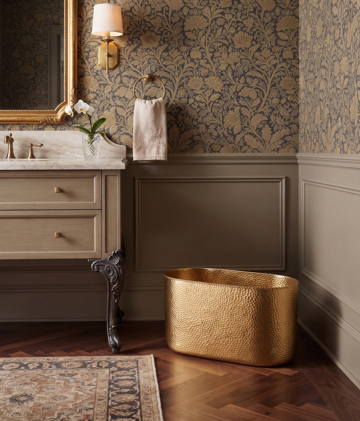 Aurélie Hammered Wastebasket