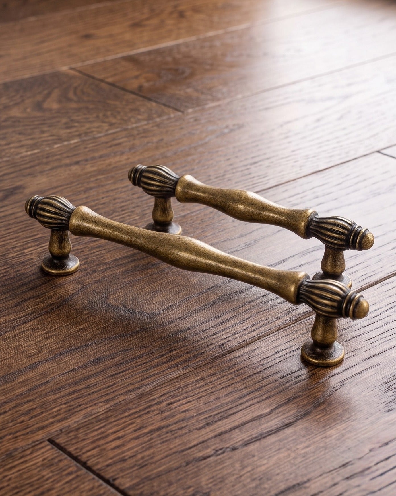 Aethelgard Fluted Brass Cabinet Pull
