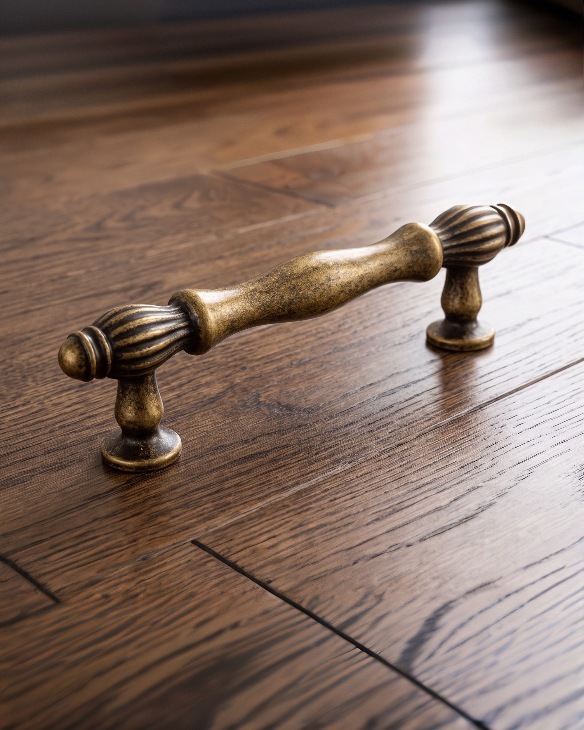 Aethelgard Fluted Brass Cabinet Pull