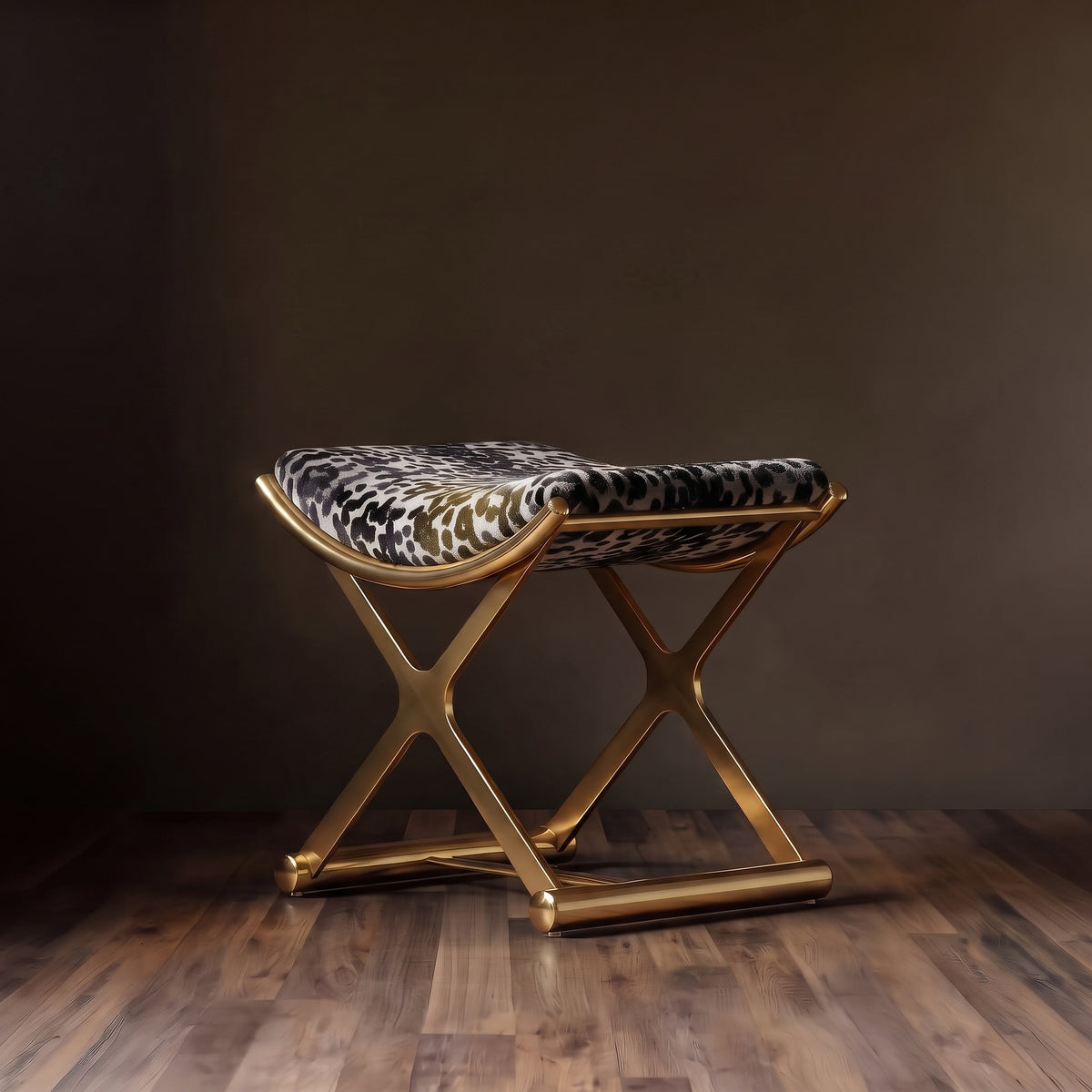 The Sovereign Cut-Velvet Vanity Stool