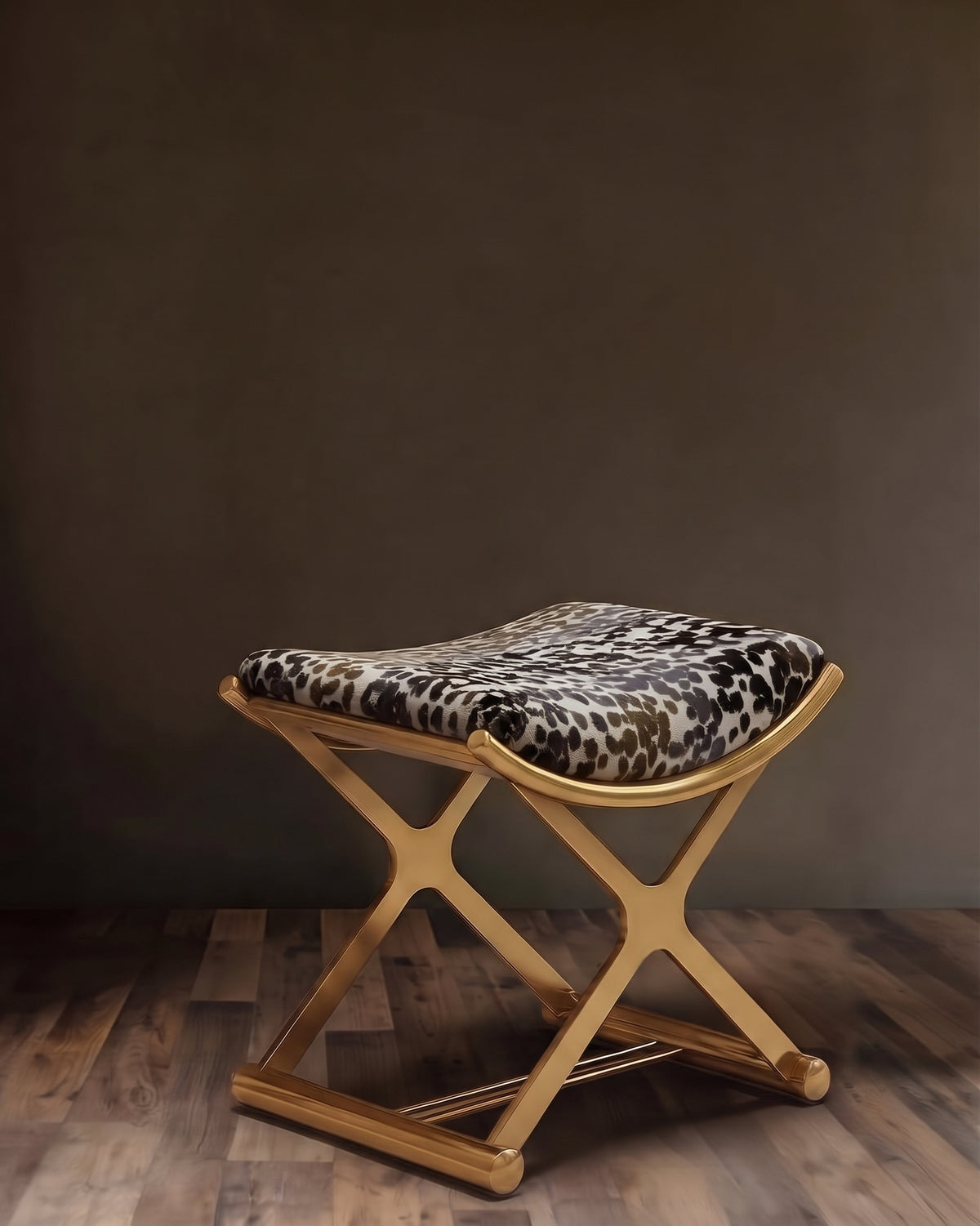 The Sovereign Cut-Velvet Vanity Stool