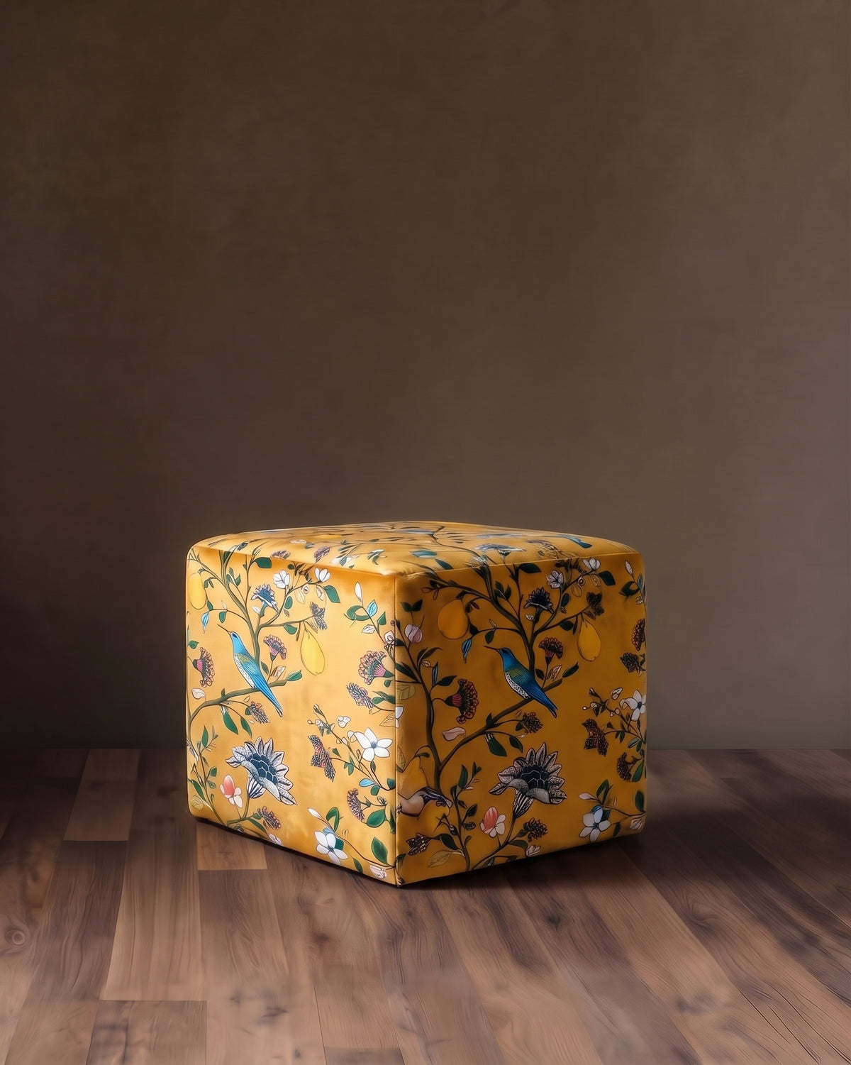 The Queen’s Greenhouse Velvet Square Ottoman