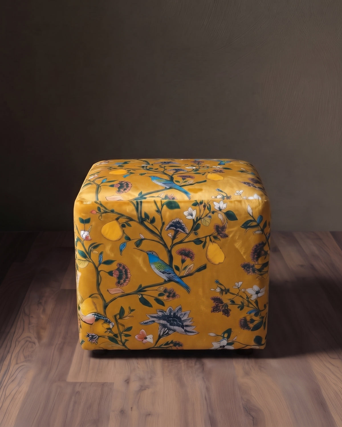 The Queen’s Greenhouse Velvet Square Ottoman