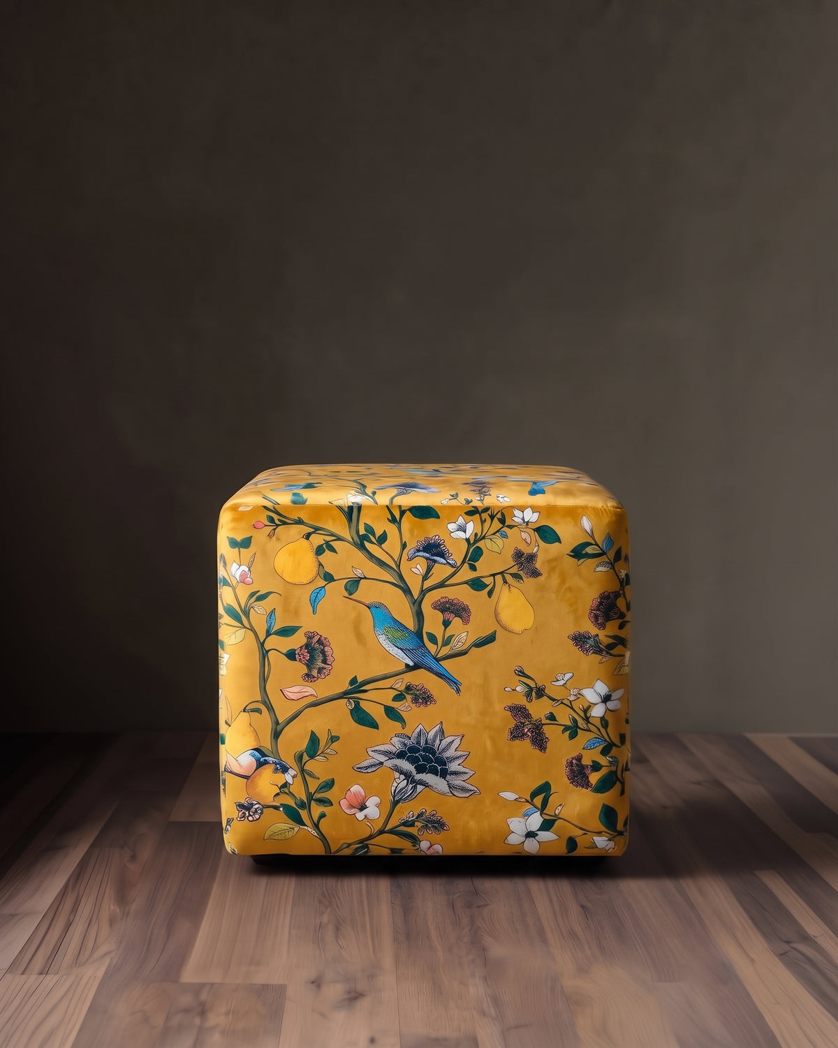 The Queen’s Greenhouse Velvet Square Ottoman
