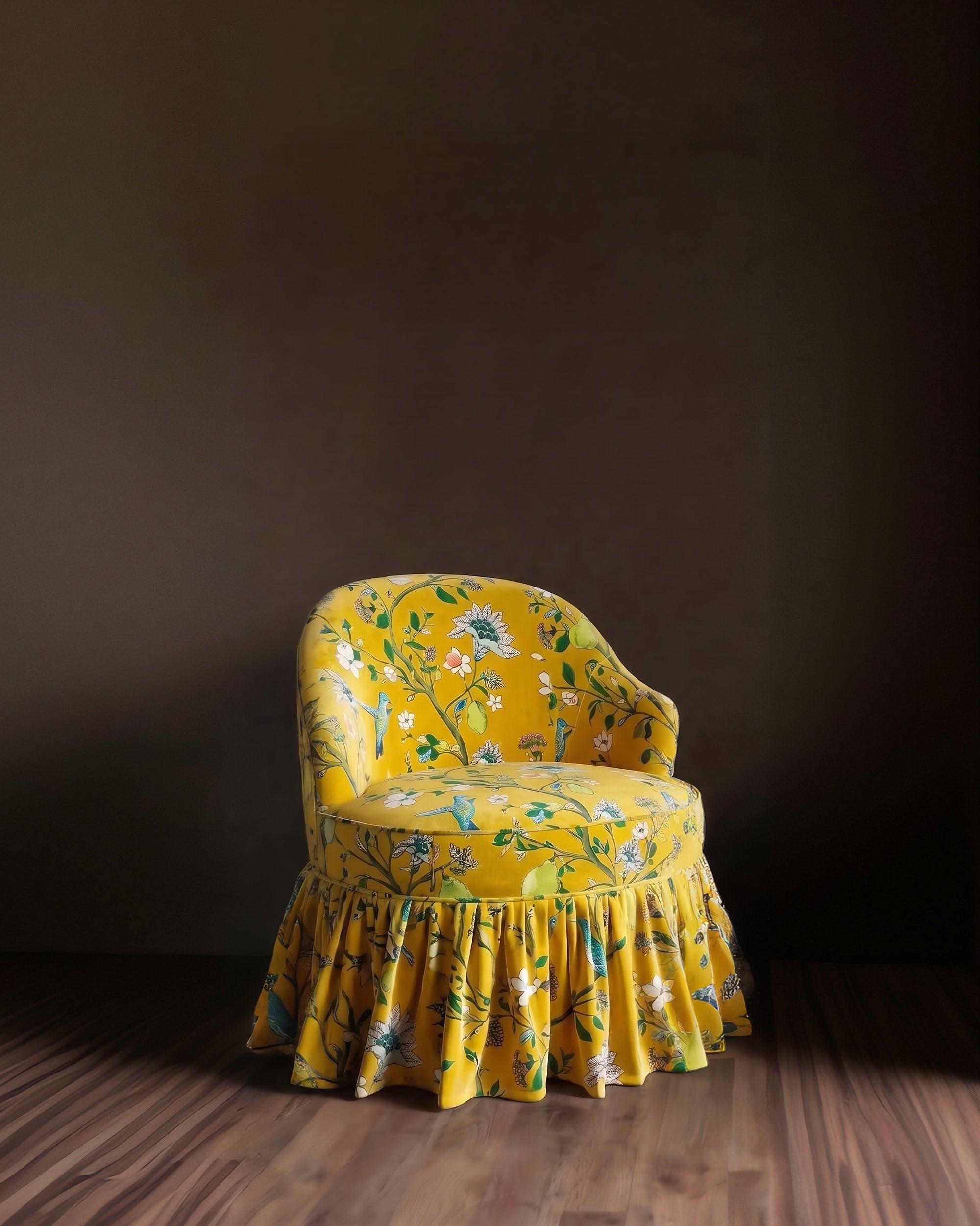 The Queen’s Garden Skirted Armchair – Petite