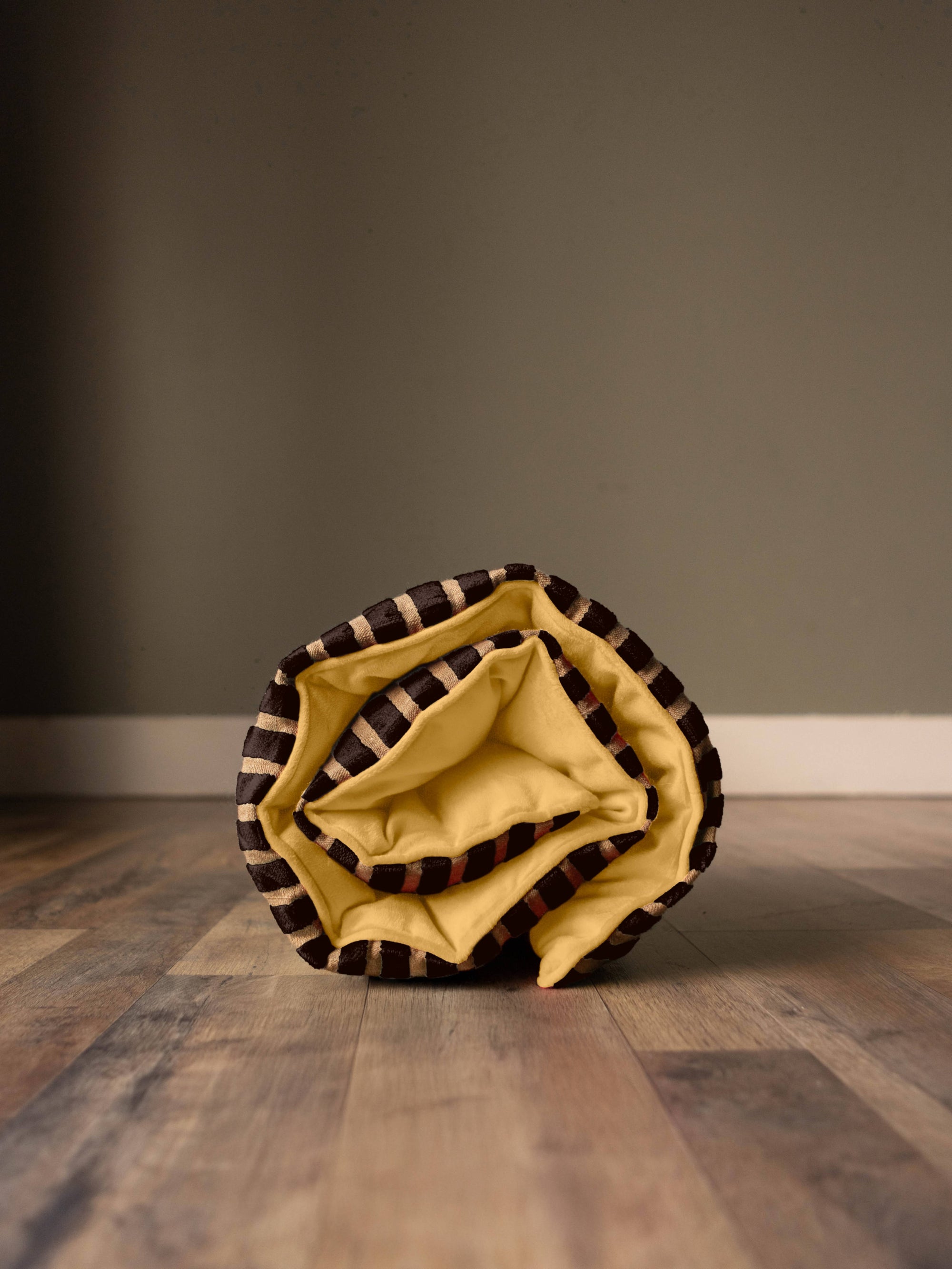 Jumbo Tufted Brown Striped Floor Pillows