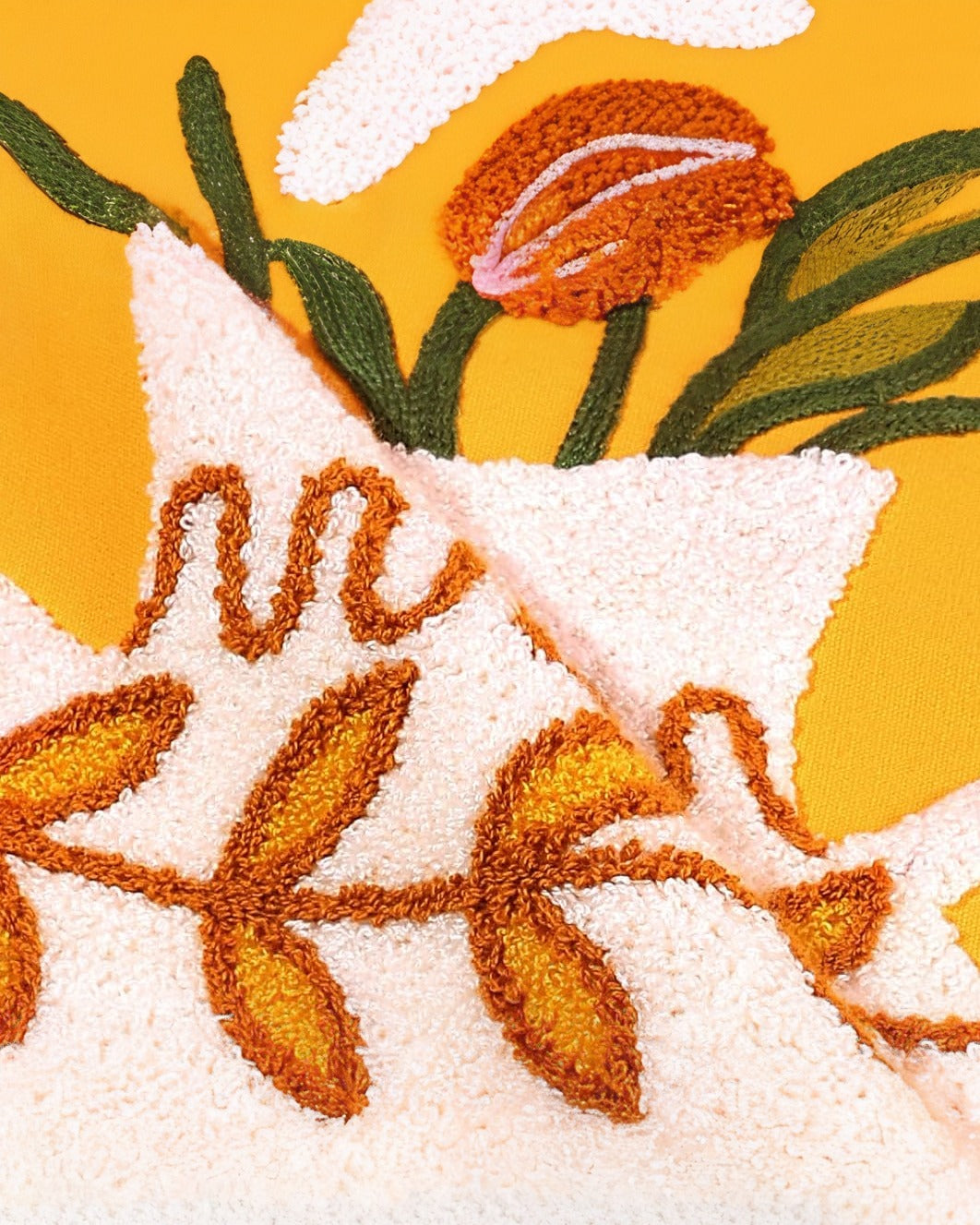 The Marigold Harvest Hand-Embroidered Accent Pillow