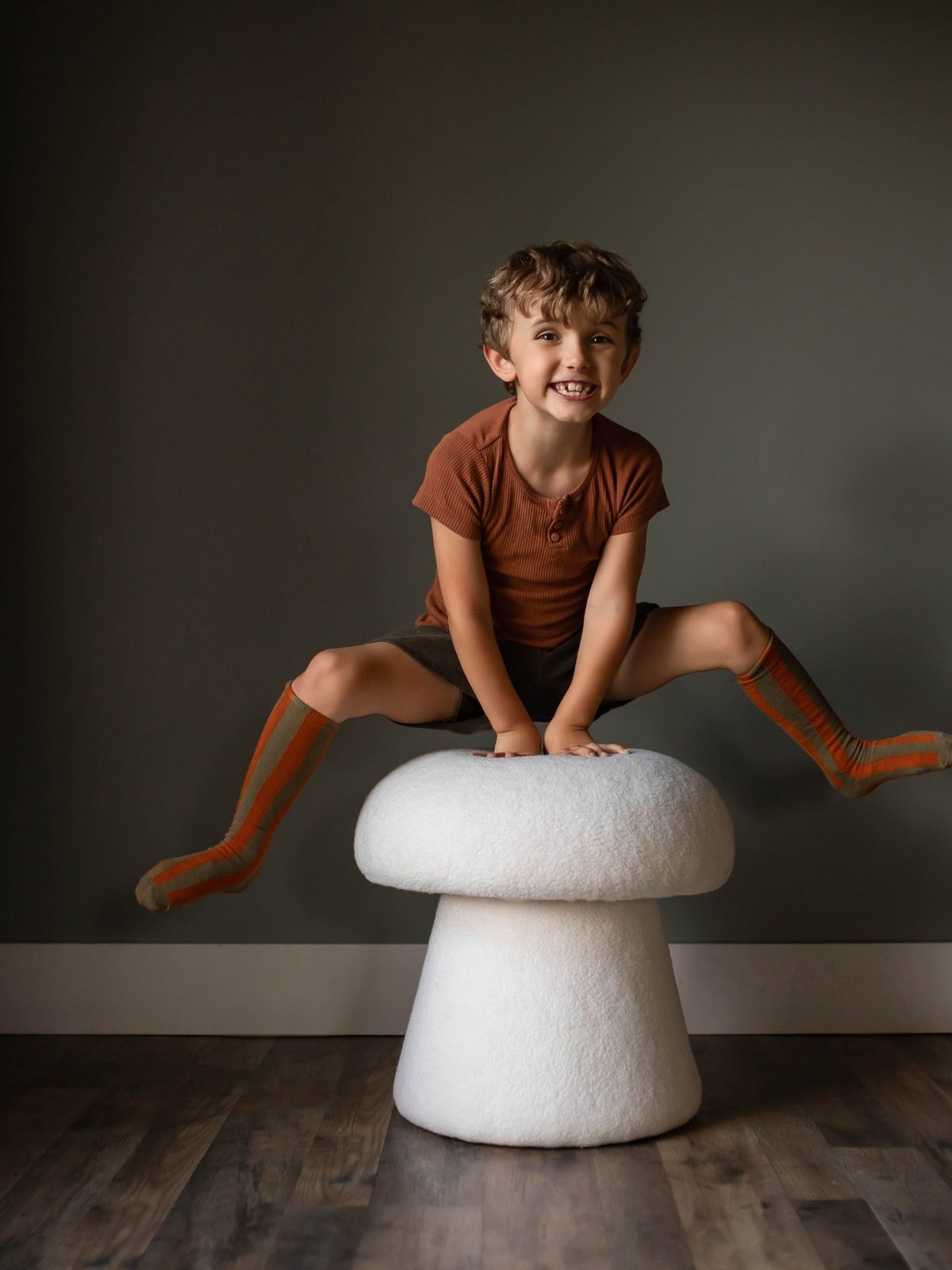 Large Boucle Mushroom Stool